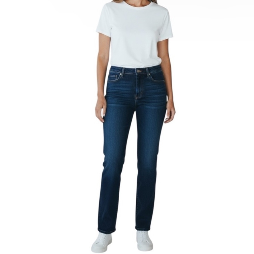 Duluth Trading Co Dark Wash Wide Leg Boot Cut Jeans Outdoor Hiking 14 x 35